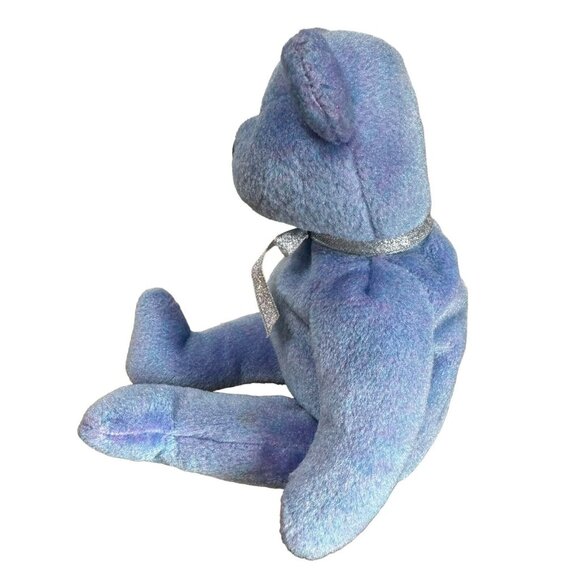 Clubby II 7th Gen Jingle TY‎ Beanie Baby Light Blue Bear Plush No Chest Button - Picture 3 of 9